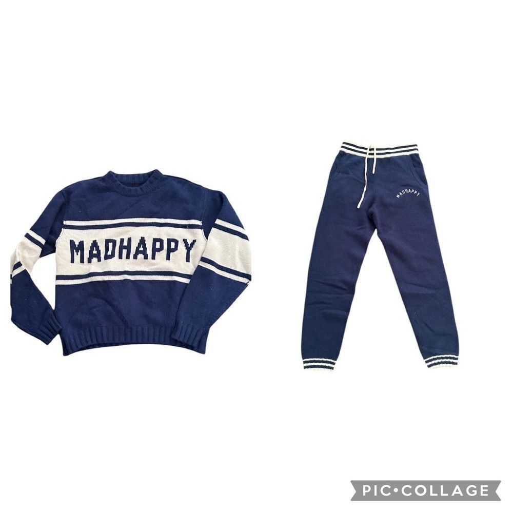Madhappy Hockey Stripe Cashmere Crewneck Sweater and Joggers